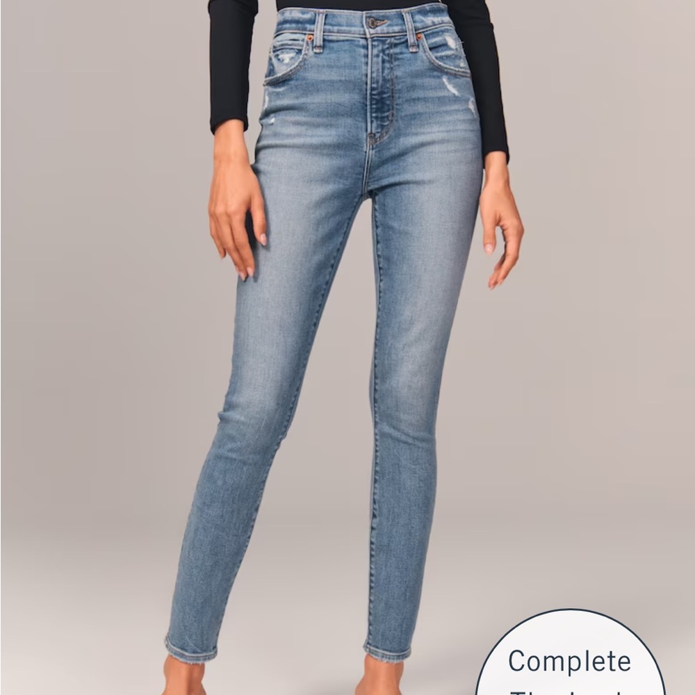 Abercrombie & Fitch CURVE LOVE High Rise Super Skinny Ankle Jeans